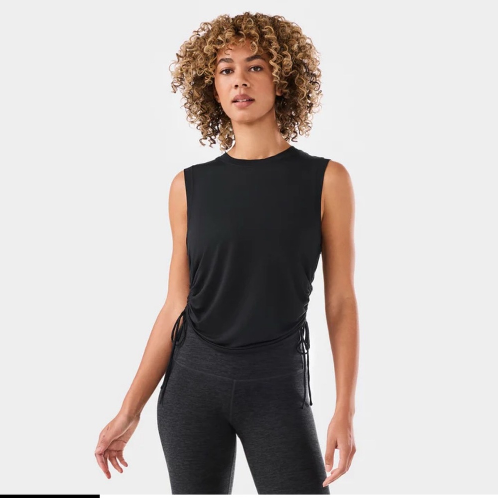 Tavi Women’s Crop Side Tie Tank in Ebony, size S